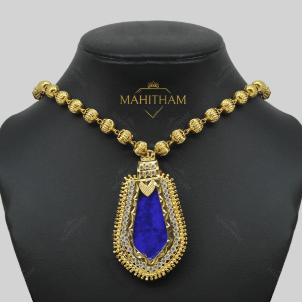Nagapadam Blue Stone Locket with Long Balls Chain
