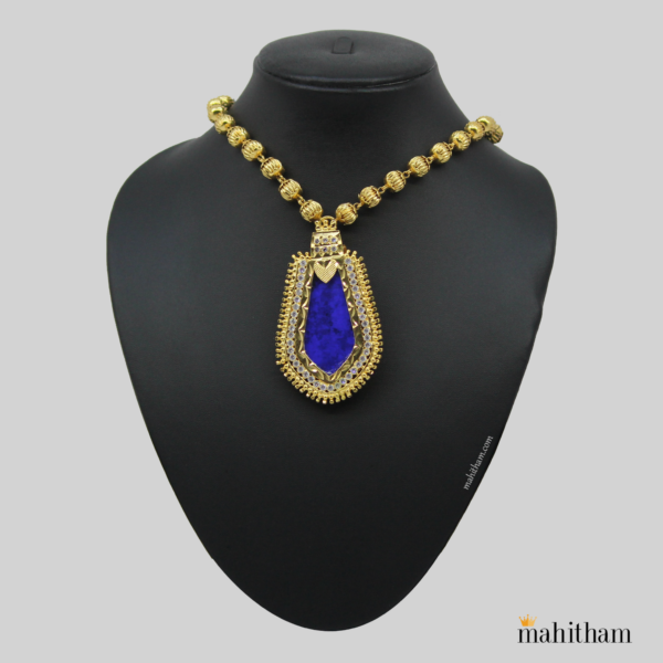 Nagapadam Blue Stone Locket with Long Balls Chain