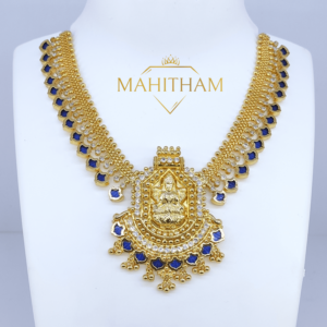 Blue Palakka Chain with Lakshmi Locket