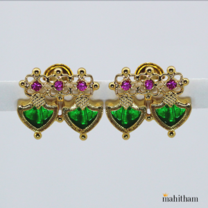 Double Palakka Ear Studs (Green)