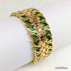 Double Side Mango Bangle with Ruby Red Stone