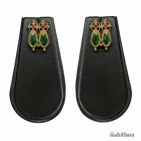 Green Double Nagapadam Ear Studs