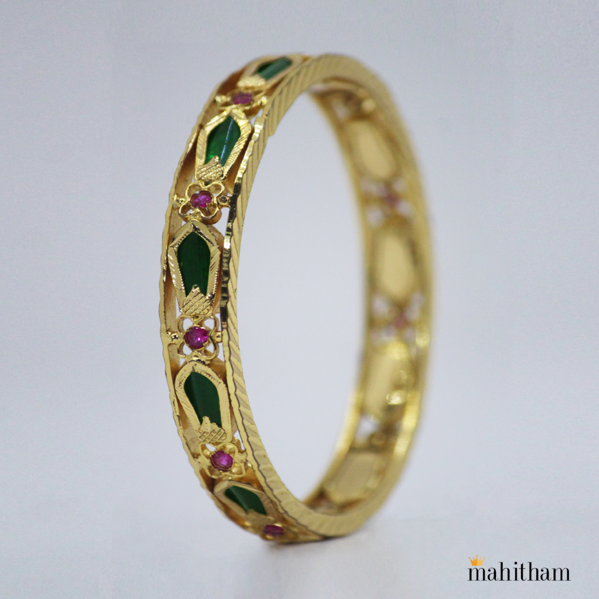 Palakka Nagapadam One Gram Gold Bangle For Women (Green) MG-990