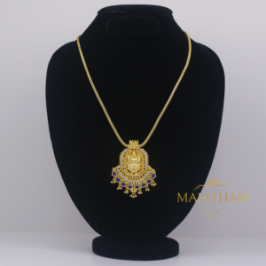 Precious Temple Lakshmi Pendant with Chain