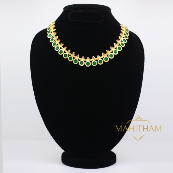 Green Lavanya Necklace with Ruby Red Stones