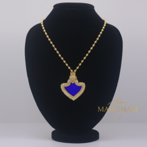 Premium Blue Palakka Locket With Balls Chain