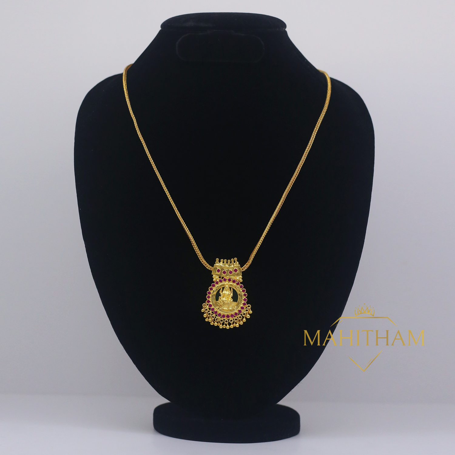 Lakshmi Locket with Hanging Balls and Palakka Chain