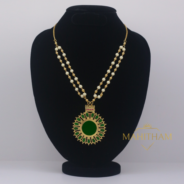 Traditional Nagapadam Pendant with Double Balls Chain. south Indian traditional one gram gold jewellery exclusively for women .