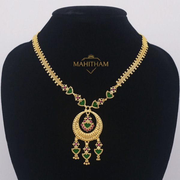 Designer Green Palakka Locket with Urvashi Chain
