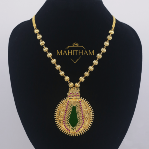 Gorgeous Big Nagapadam Locket with Balls Chain