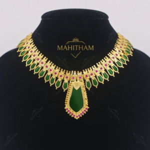 Nagapadam Ruby Red Stone Necklace with Big Nagapdam Locket