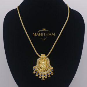 Precious Temple Lakshmi Pendant with Chain