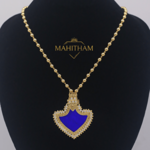 Premium Blue Palakka Locket with Balls Chain