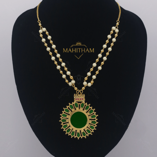 Traditional Nagapadam Pendant with Double Balls Chain