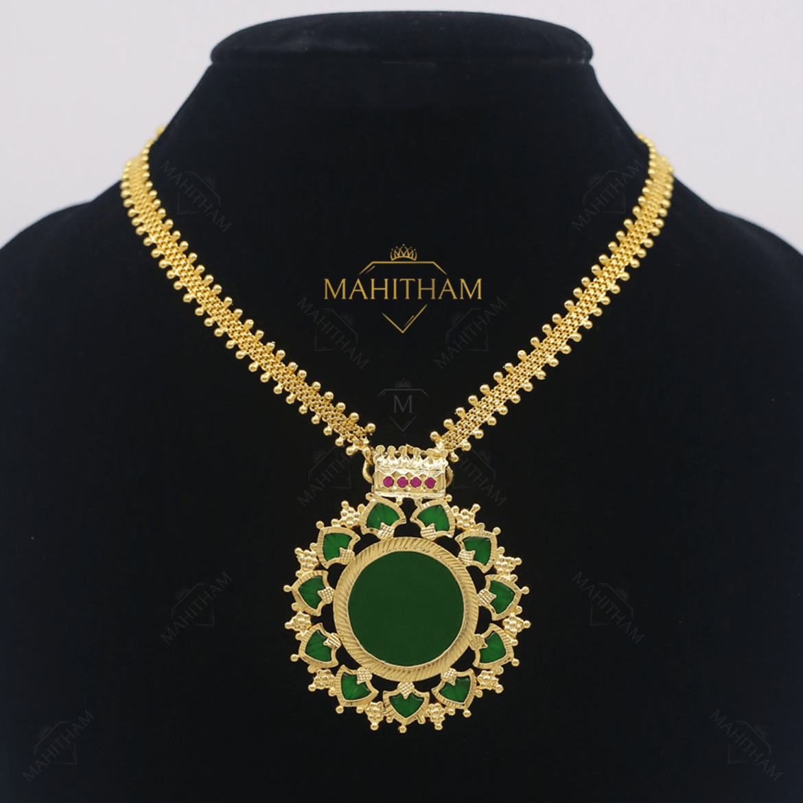 Pathak Chain Lord Krishna Palakka One Gram Gold Pendant Chain MG-1080 - Mahitham ...
