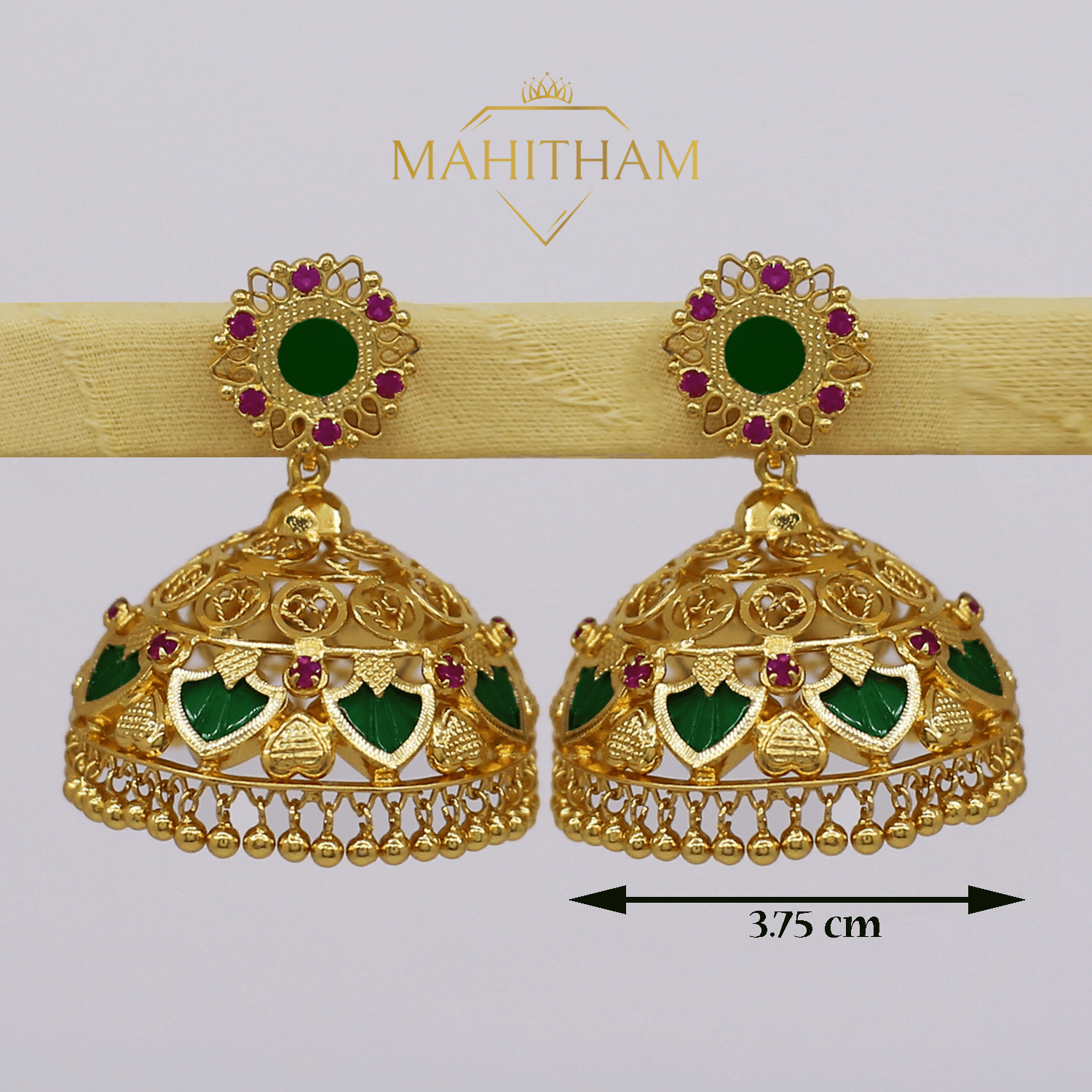 Shop The99Jewel Green Stone Kundan Dangler Earrings