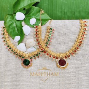 Palakka Ganesha Necklace with Lakshmi Pendant