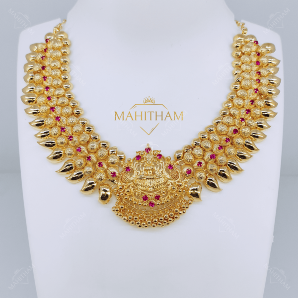 Designer Lavanya Necklace With Ruby Red Stones