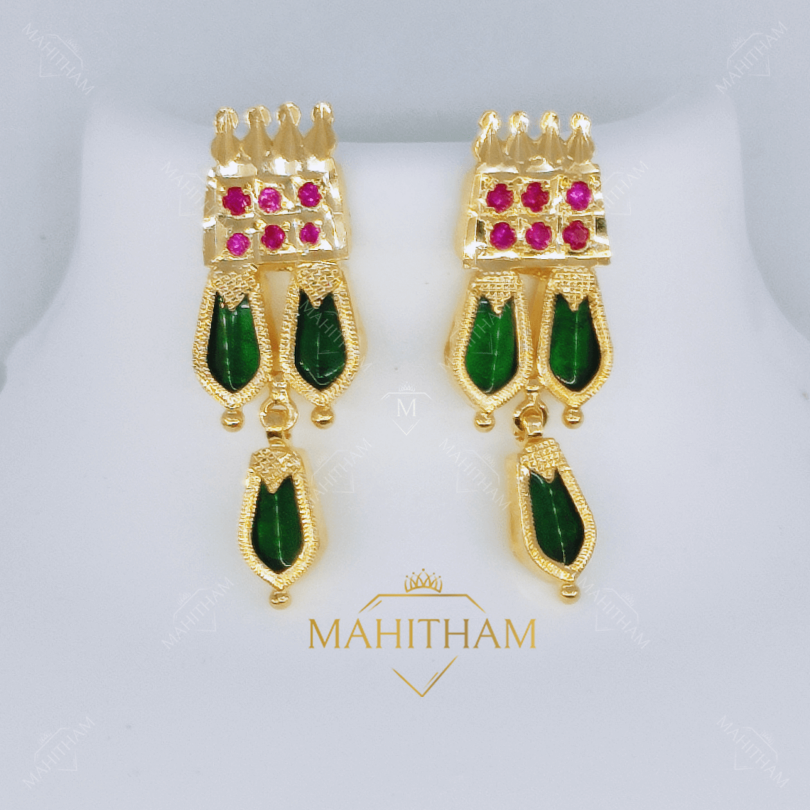 Trio Nagapadam One Gram Gold Designer Ear Stud MG-1093