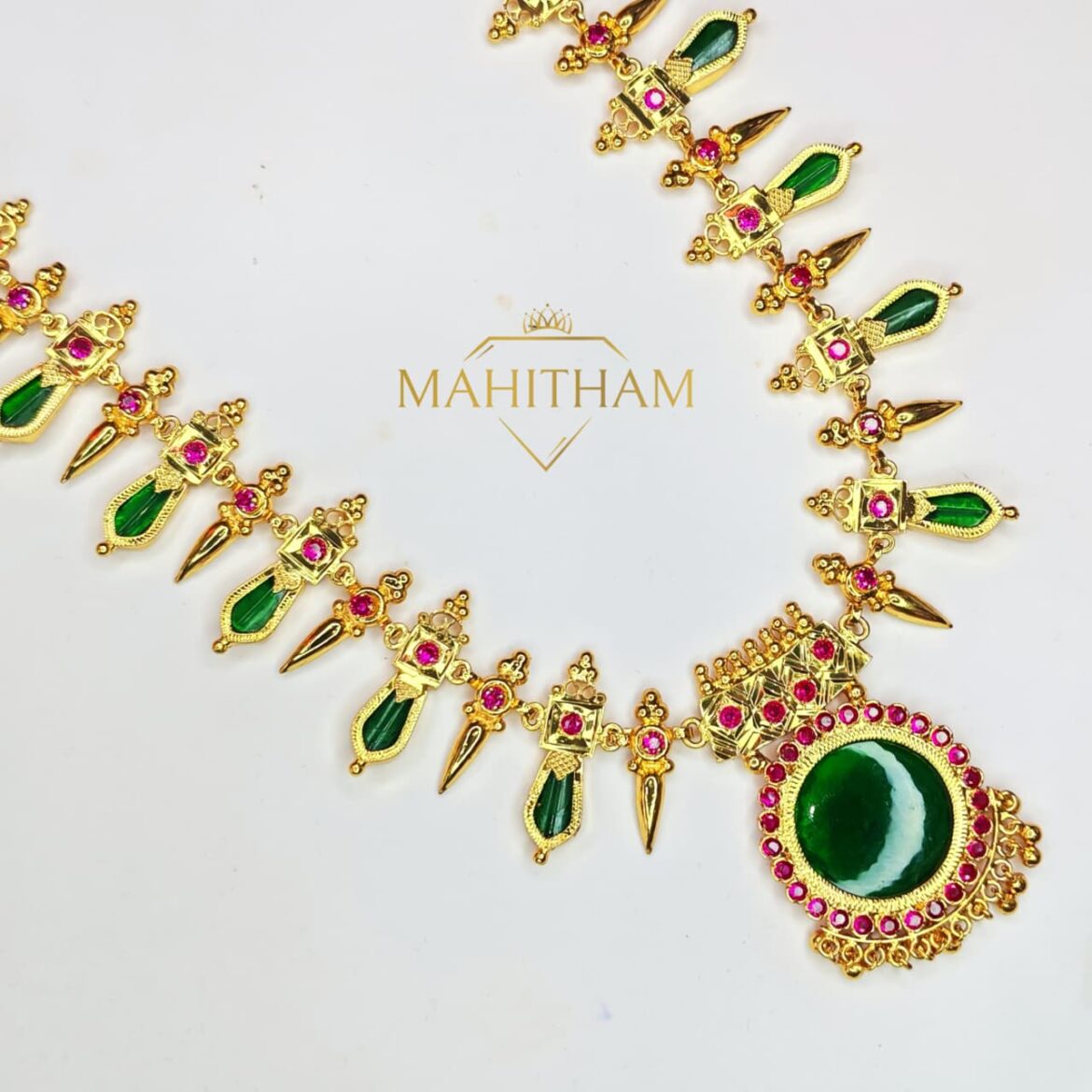 Green Nagapadam Long Necklace MG-933