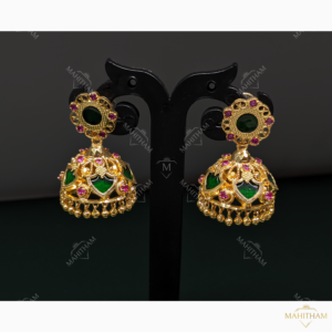 Designer Green Palakka Jhumka Medium