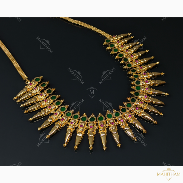 Green Palakka Round Stone Gopi Necklace