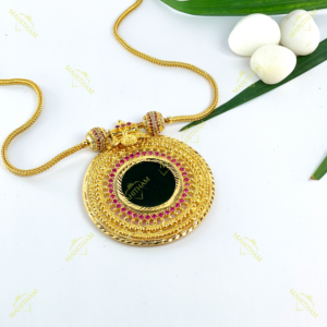 Pathak round ruby red stone