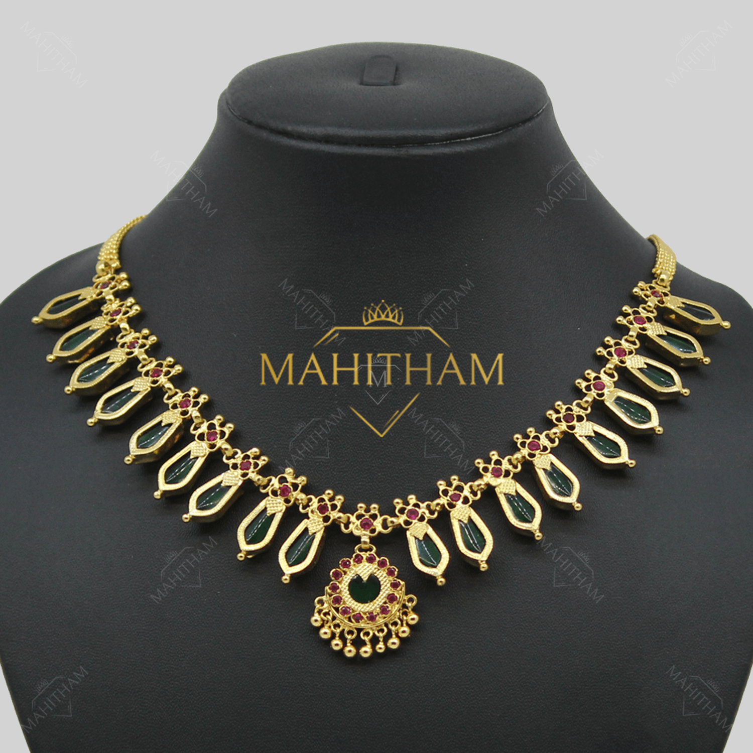 Traditional One Gram Gold Nagapadam Palakka Necklace 12 Sizes MG