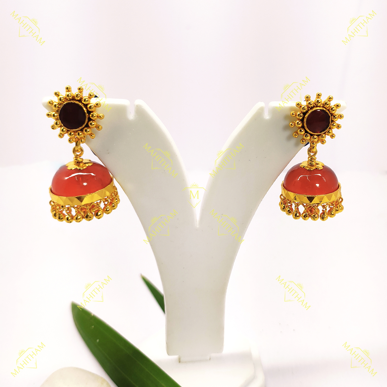 Gold Finish Kundan Polki & Red Stone Jhumka Earrings Design by Khushi  Jewels at Pernia's Pop Up Shop 2024