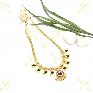 One Gram Gold Palakka Mango necklace