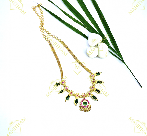 Green Palakka Nagapadam Necklace