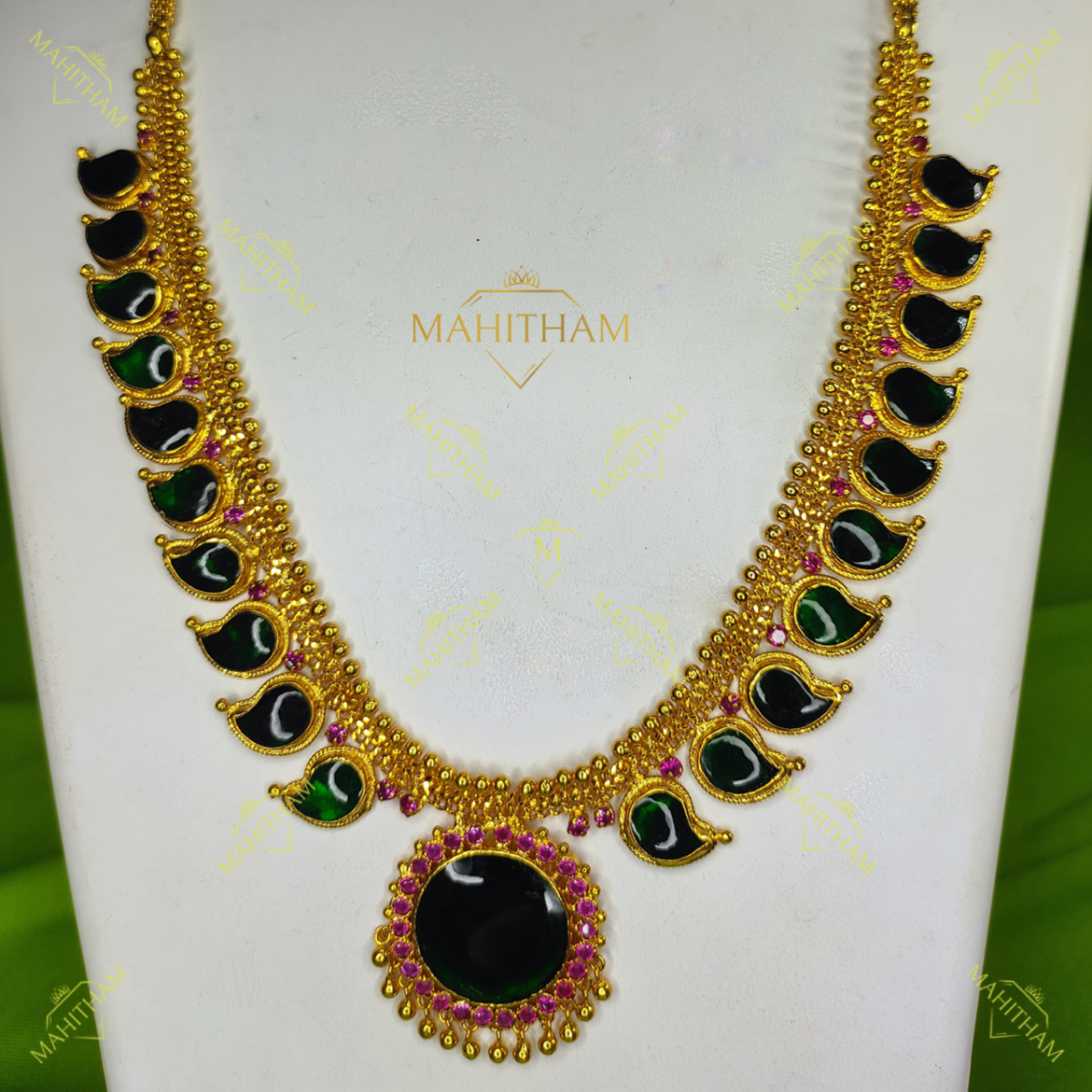 Ruby Stone Mango chain With pendent Necklace MG- 1187