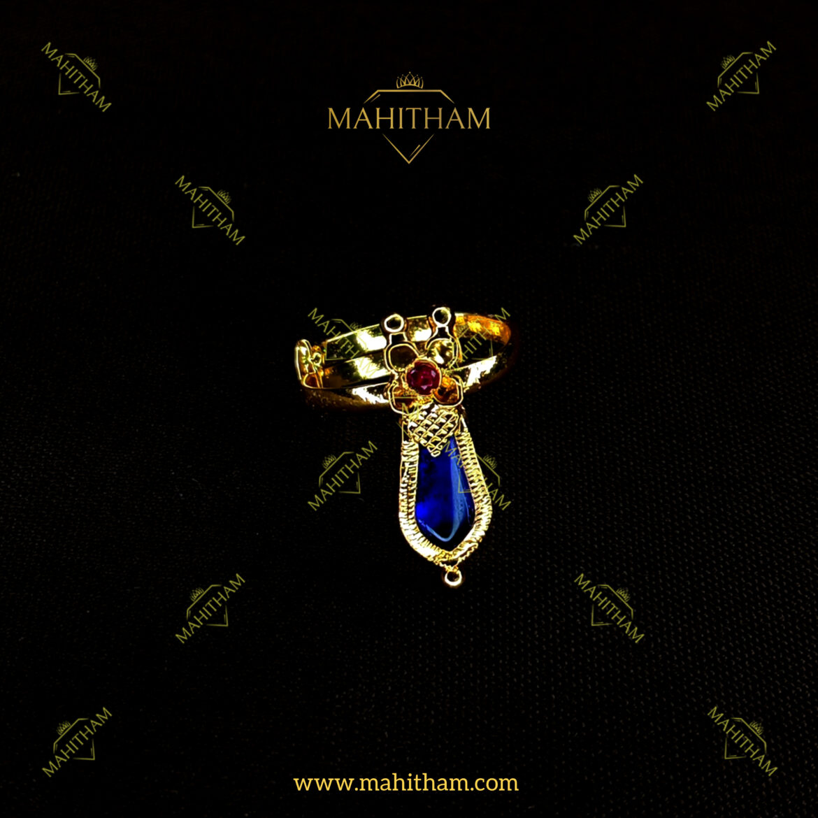 Mahitham Imitation Blue Nagapadam Adjustable Ring MG-2013