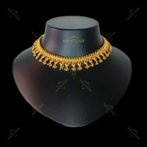 Mahitham Ruby stone necklace