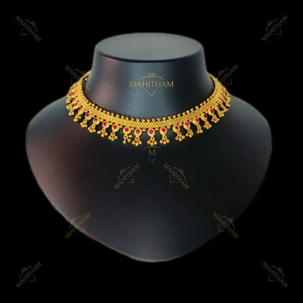Mahitham Ruby stone necklace