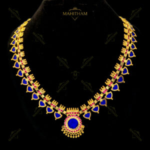 Blue Palakka double stone necklace