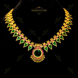 Green Gopi double stone necklace