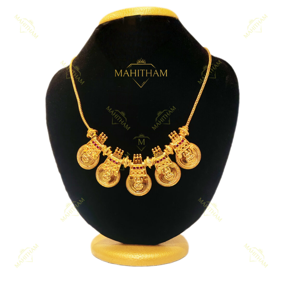 Mahitham Traditional 5 Lakshmi Pathak Ruby Stone Necklace – MG-2113