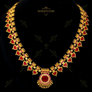 Red Palakka double stone necklace
