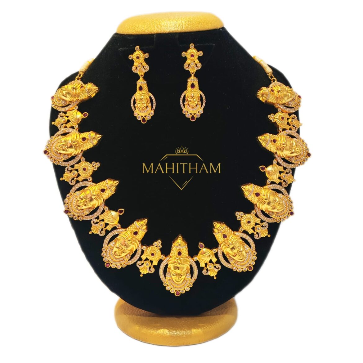 Lakshmi Shangu Chakra Necklace With Earring | MG-2114