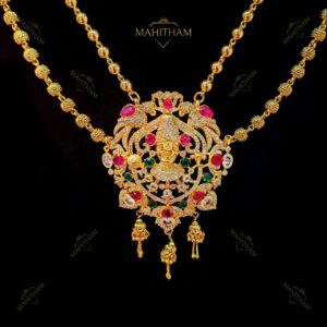 Multistone thirupathi pendent haram_2