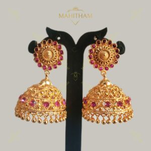 piri kambi jhumka with ruby stone_1