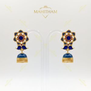 Royal Blue Glass Stone Jhumka MG-2162 _1
