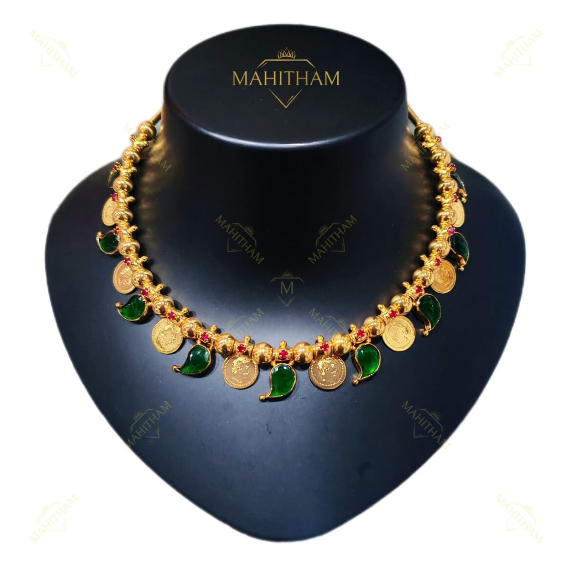 Mahitham Mango & Head Coin Necklace MG-2161