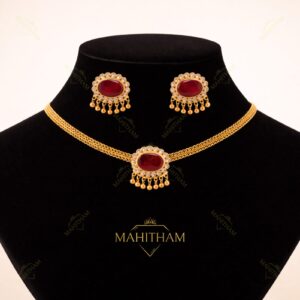 Mahitham Oval Meera Choker & Earring Combo – MG-2177
