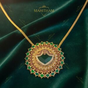 Traditional Green Palakka Pendant Chain – MG-2187