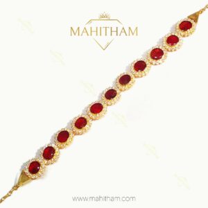 Red Round Stone Choker MG-2205 with white AD and red glass stones_1