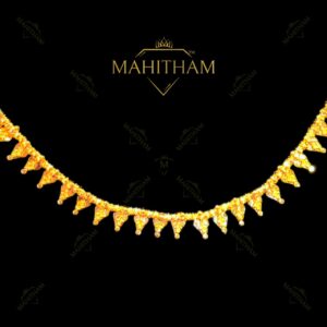 Close view thalli necklace small thalli design premium gold finish MG-2233