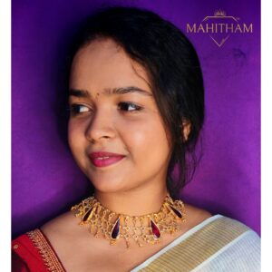 Marathakka jalika gopi stone choker red traditional necklace MG-2236