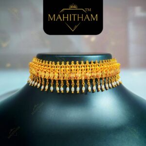 Elakathalli rice pearl choker design 6 premium gold finish MG-2252
